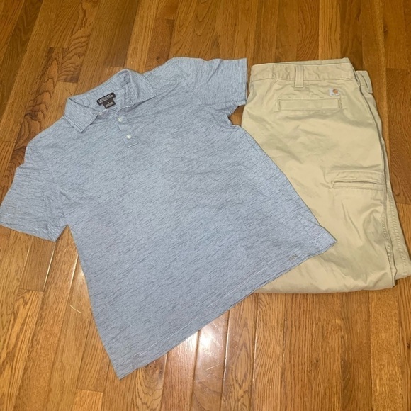 Michael Kors Polo Shirt, men’s size medium blue stripes - Picture 4 of 11